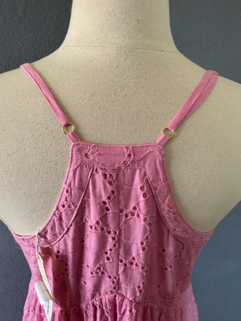 Saltwater LUXE Amalia Midi Dress Pink Eyelet Embroidered Cotton Sundress S NWT - Picture 7 of 11